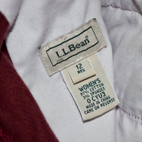 Vintage L.L. Bean Maroon Corduroy Pants | High-Rise Relaxed Fit | Size 12 - Picture 5 of 5